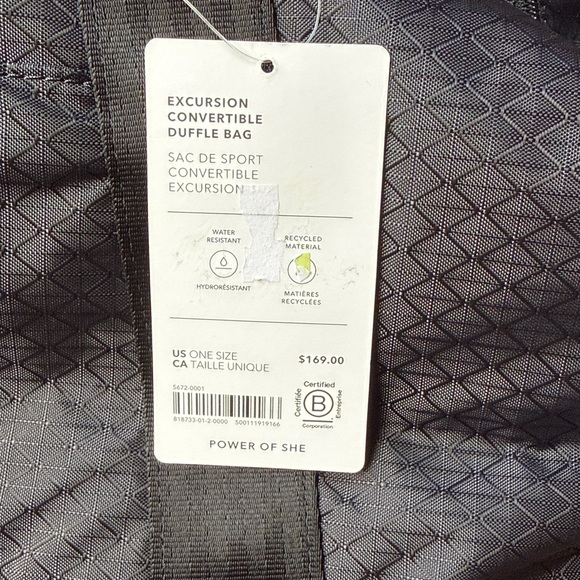 Athleta Excursion Convertible Duffel Bag Backpack Gym Travel Trolley Sleeve New - Picture 11 of 17